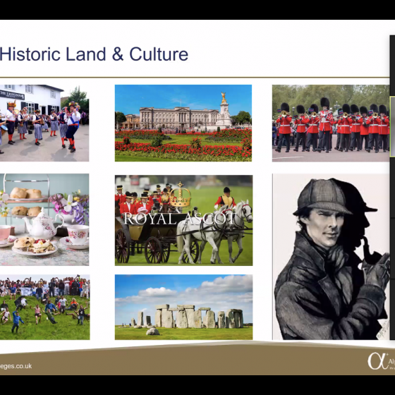 Na slajdzie historia i kultura Anglii