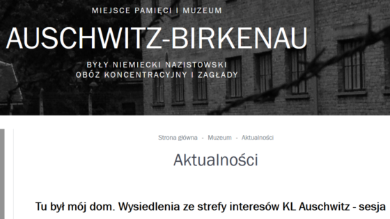 Zdjęcie ze strony Muzeum Auschwitz -Birkenau strona o aktualnościach - sesja edukacyjna