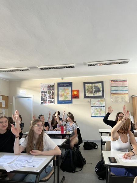 Klasa 1m w sali historycznej podczas warsztatów europejskich